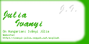 julia ivanyi business card