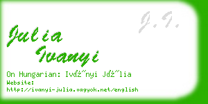 julia ivanyi business card